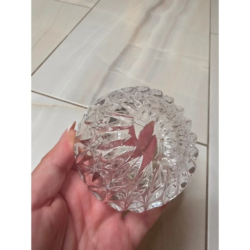 Gorham Full Lead Crystal Pear Trinket Box Nachtmann‎ West Germany Cut Glass Dish